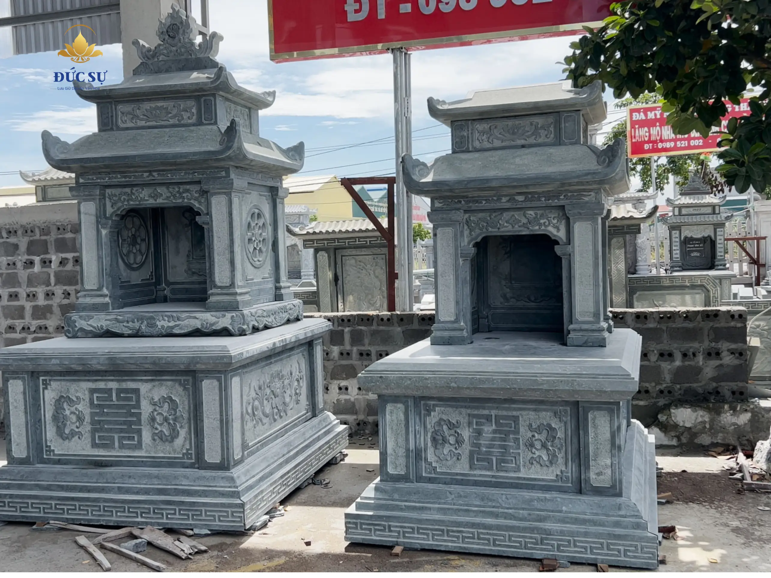 lăng mộ đá 2 mái đẹp