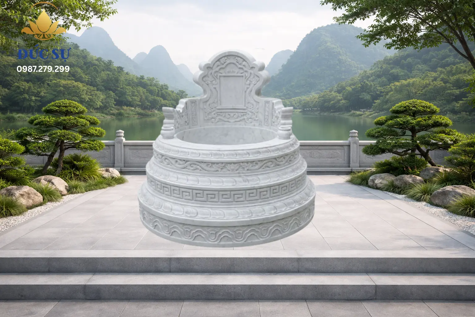 Mộ Đá Tròn Đá Trắng DS085