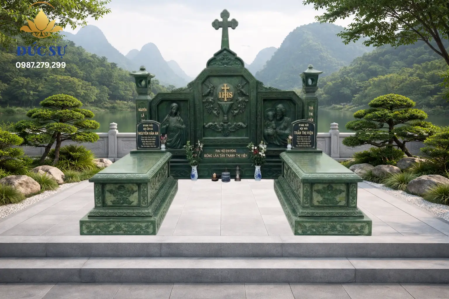 Lăng Thờ Đá Công Giáo Xanh Rêu DS039