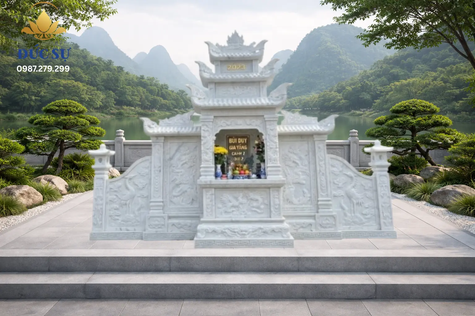 Lăng Thờ Đá Cánh Đá Trắng DS087