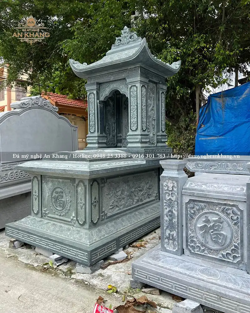 mẫu mộ đá 1 mái đẹp chuẩn phong thủy